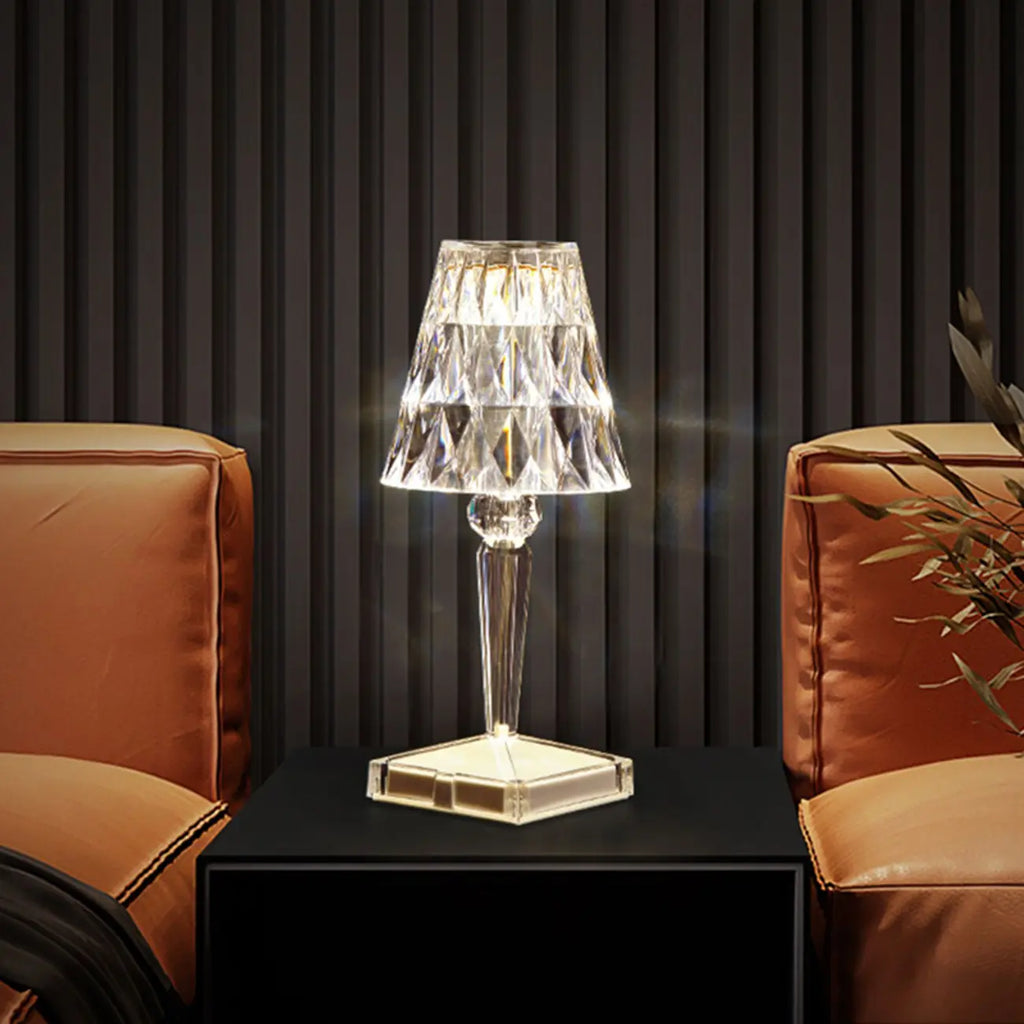 Glamorous Rechargeable Acrylic Table Lamp for Bedroom
