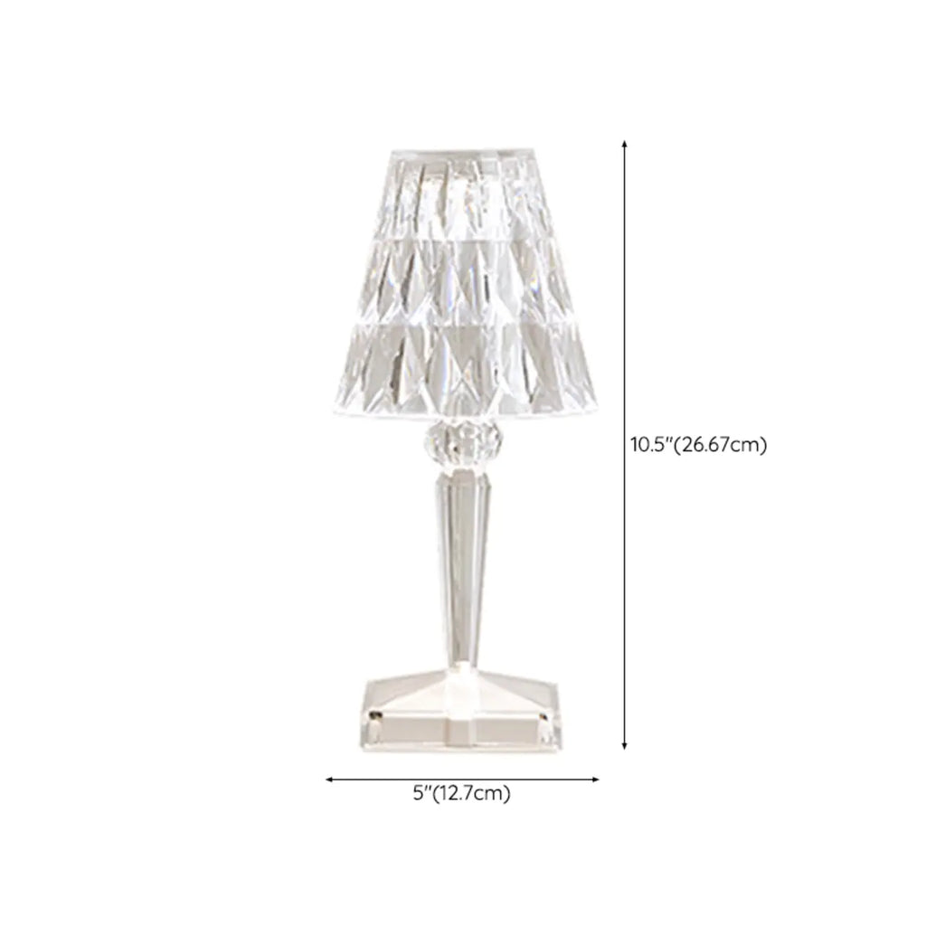 Glamorous Rechargeable Acrylic Table Lamp for Bedroom