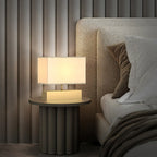 Modern Rectangle Gold Metal Table Lamp for Bedroom