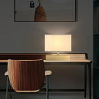 Modern Rectangle Gold Metal Table Lamp for Bedroom