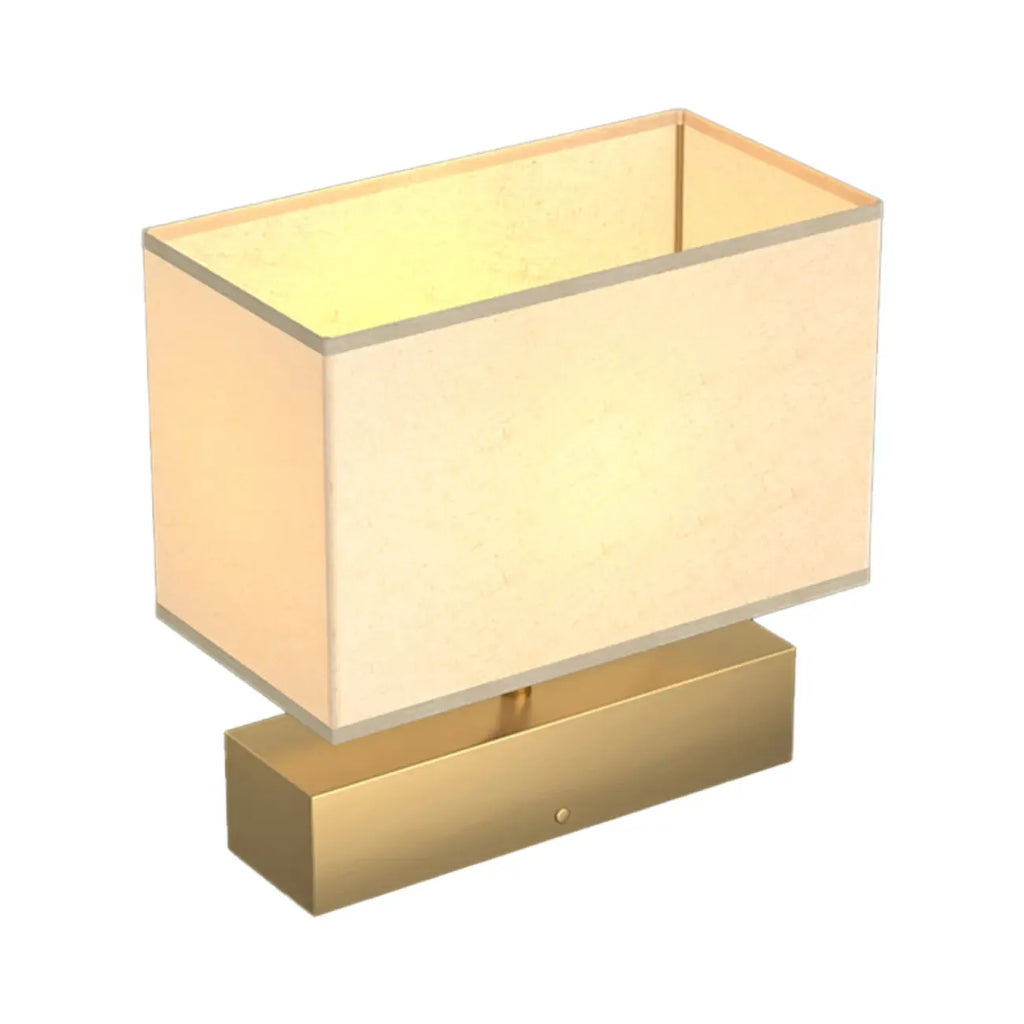 Modern Rectangle Gold Metal Table Lamp for Bedroom