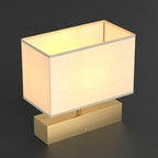 Modern Rectangle Gold Metal Table Lamp for Bedroom