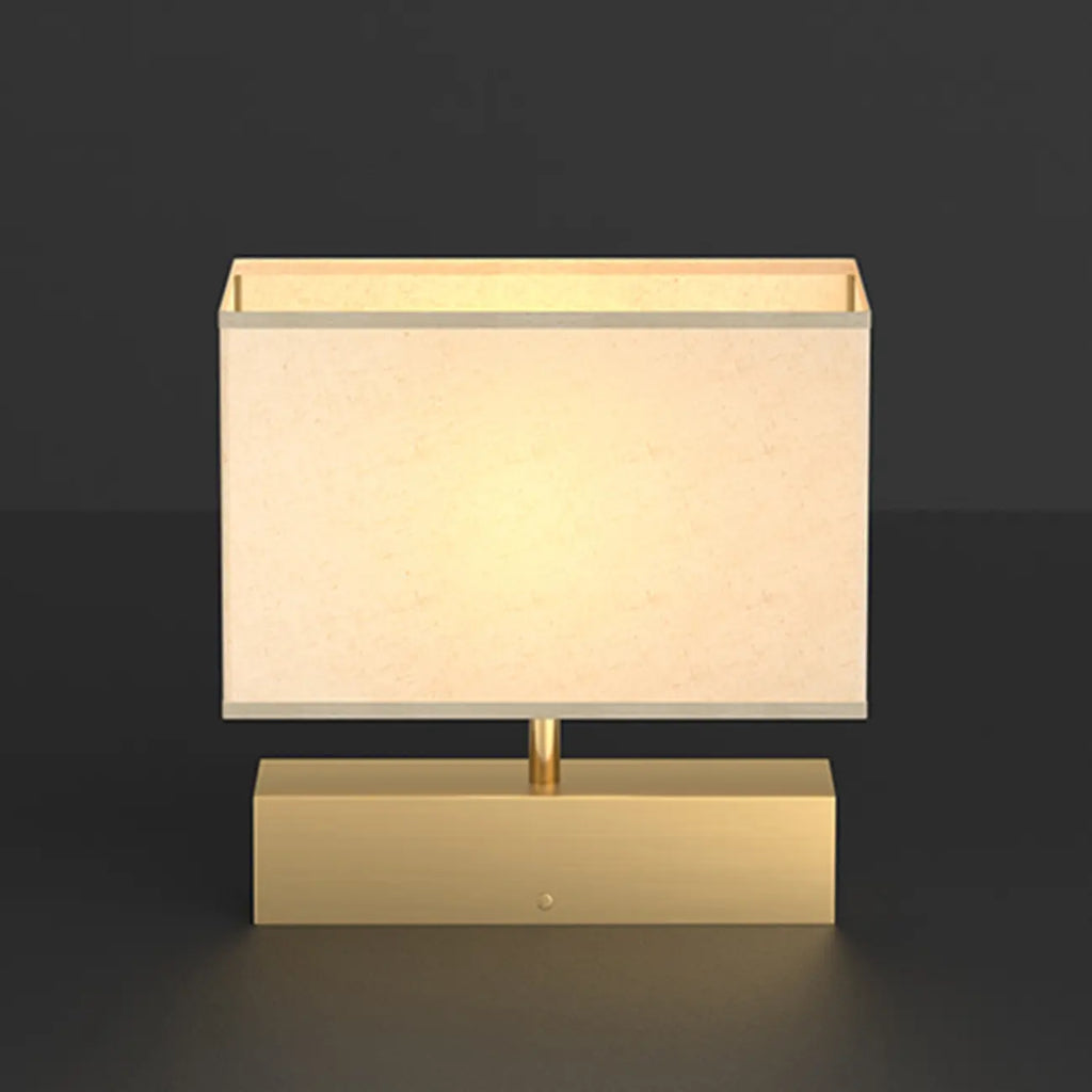 Modern Rectangle Gold Metal Table Lamp for Bedroom