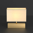 Modern Rectangle Gold Metal Table Lamp for Bedroom