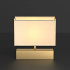 Modern Rectangle Gold Metal Table Lamp for Bedroom
