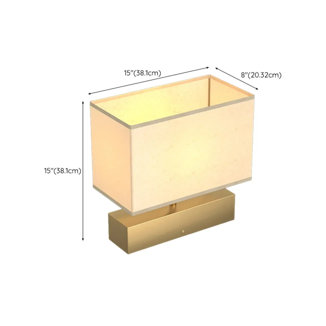 Modern Rectangle Gold Metal Table Lamp for Bedroom