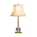 Classic White Geomatic Shade Golden Table Lamp for Bedroom