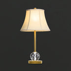 Classic White Geomatic Shade Golden Table Lamp for Bedroom