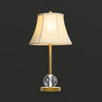 Classic White Geomatic Shade Golden Table Lamp for Bedroom
