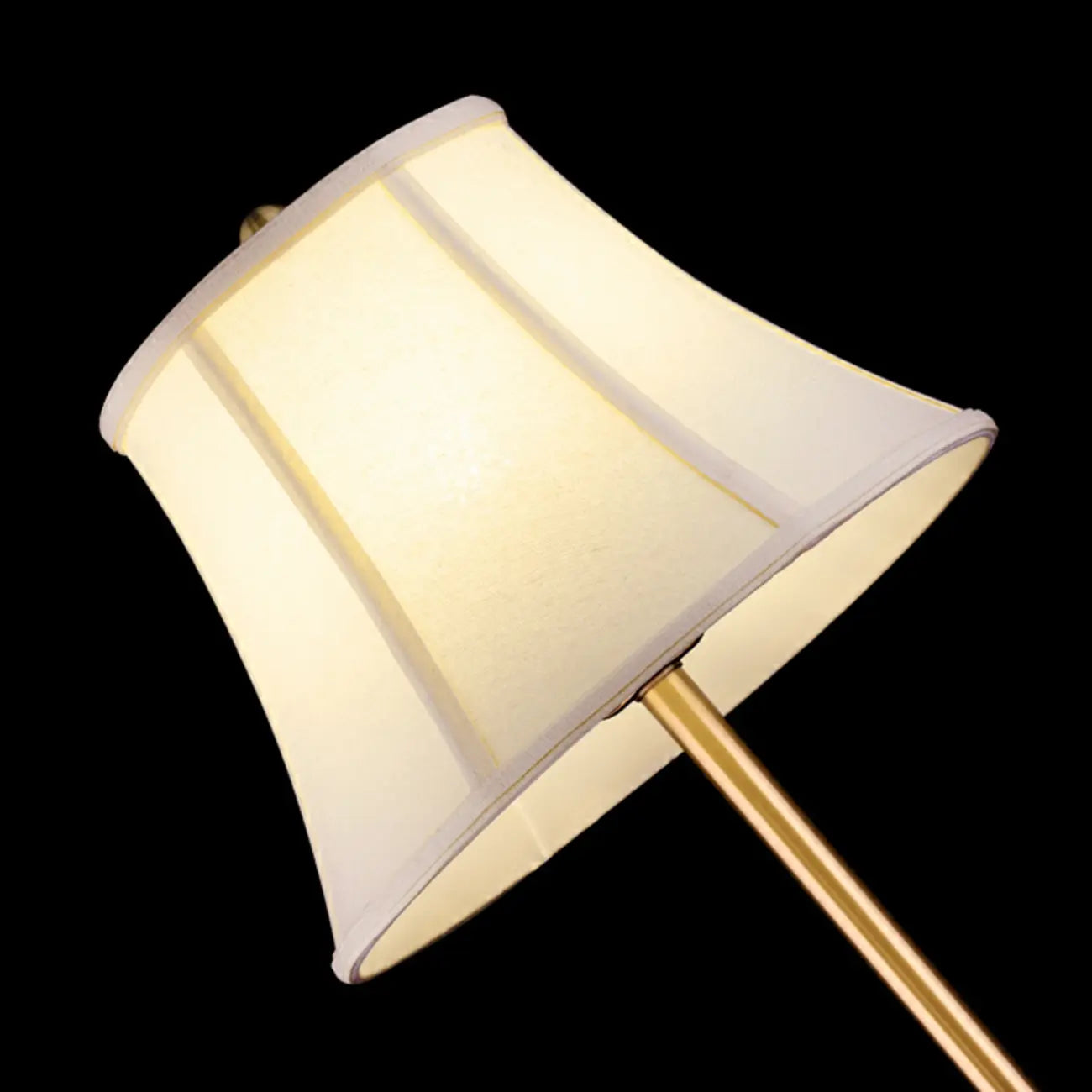 Classic White Geomatic Shade Golden Table Lamp for Bedroom