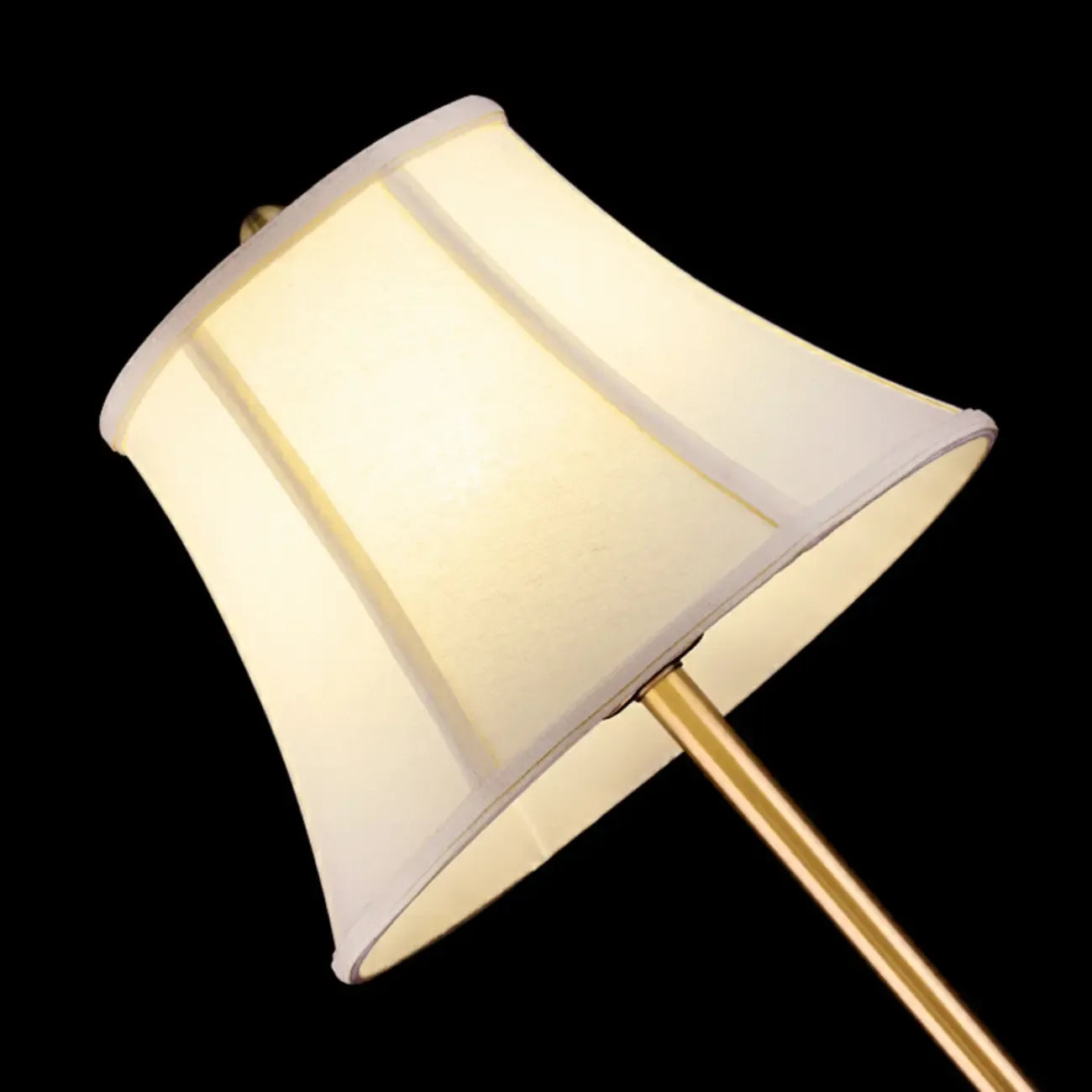 Classic White Geomatic Shade Golden Table Lamp for Bedroom