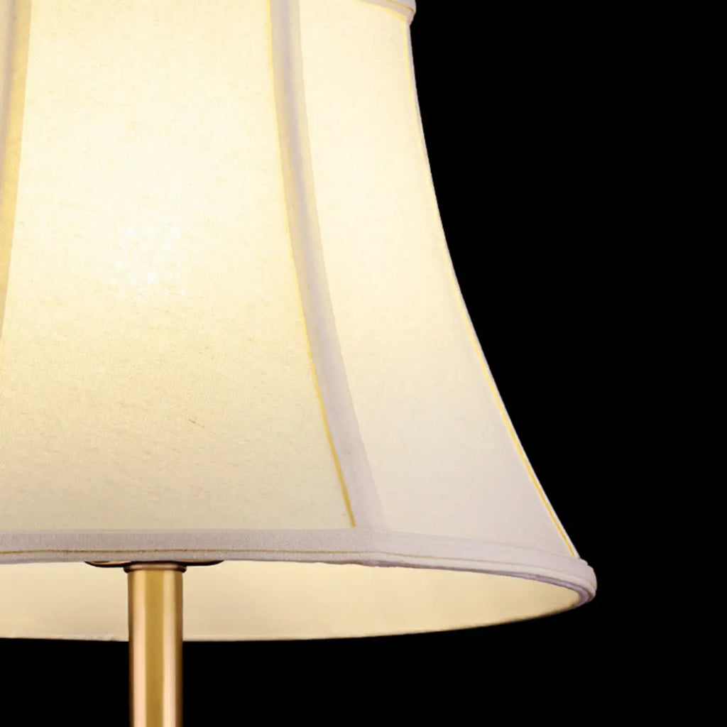 Classic White Geomatic Shade Golden Table Lamp for Bedroom
