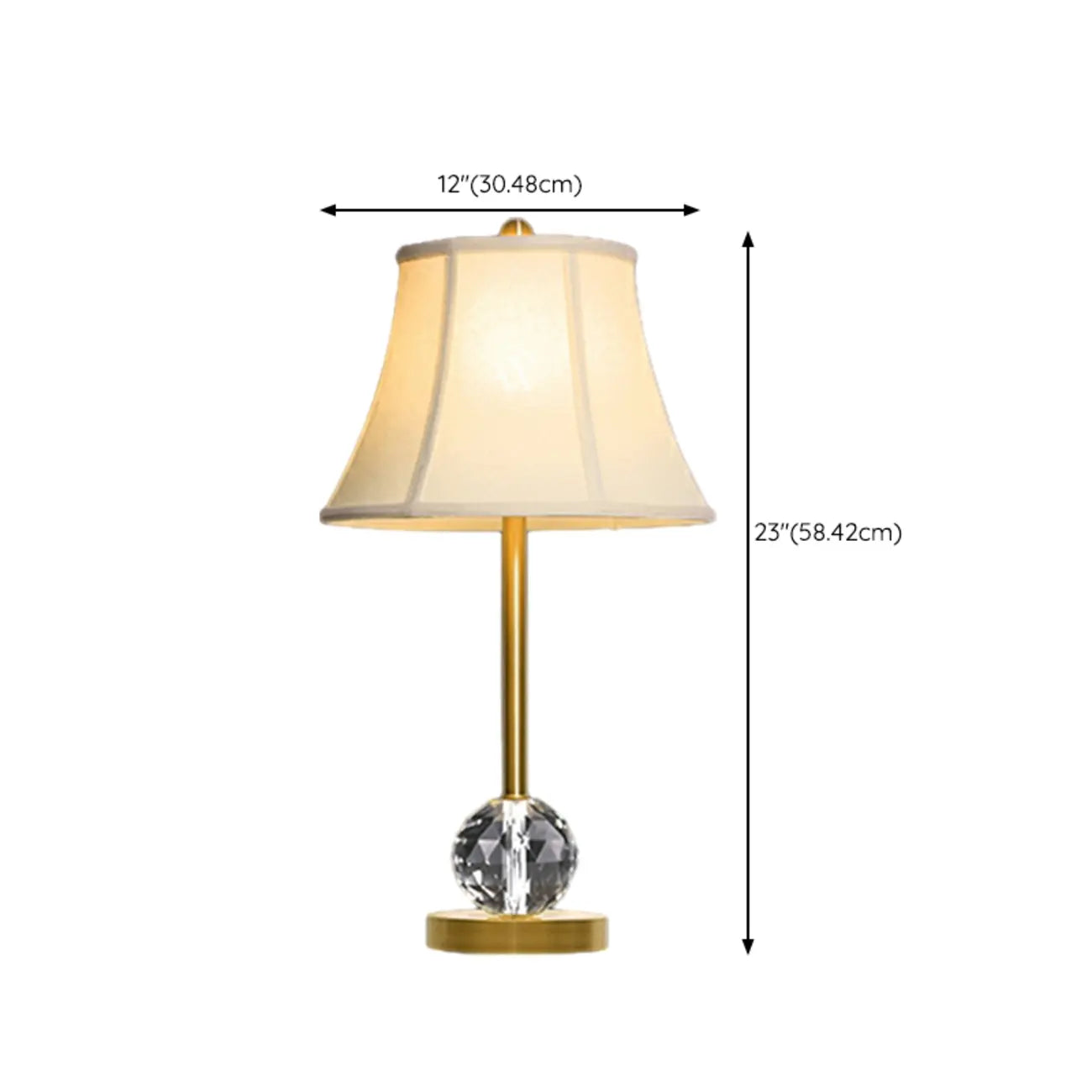 Classic White Geomatic Shade Golden Table Lamp for Bedroom
