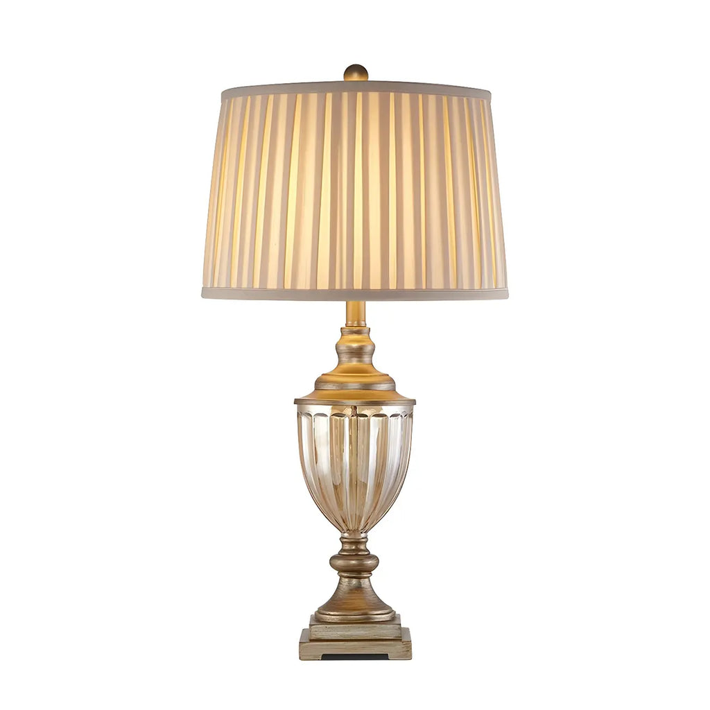 Classic Geometric Shade Gold Table Lamp for Residential