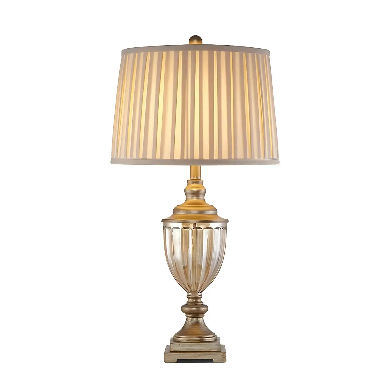 Classic Geometric Shade Gold Table Lamp for Residential