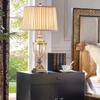Classic Geometric Shade Gold Table Lamp for Residential