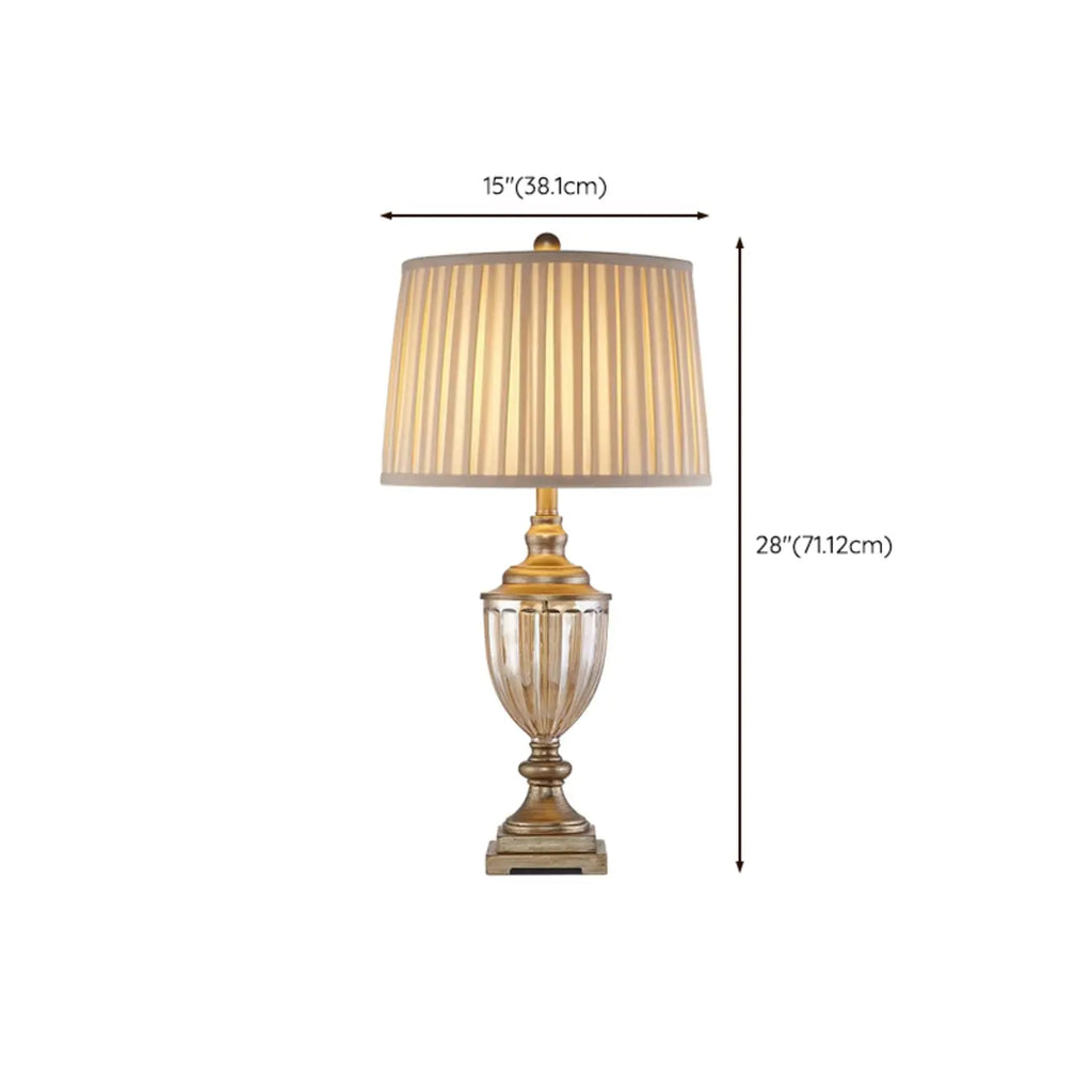 Classic Geometric Shade Gold Table Lamp for Residential
