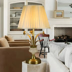 Classic Gold Geometric Table Lamp Plug In Electric for Bedroom
