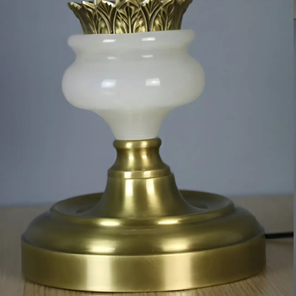 Classic Gold Geometric Table Lamp Plug In Electric for Bedroom