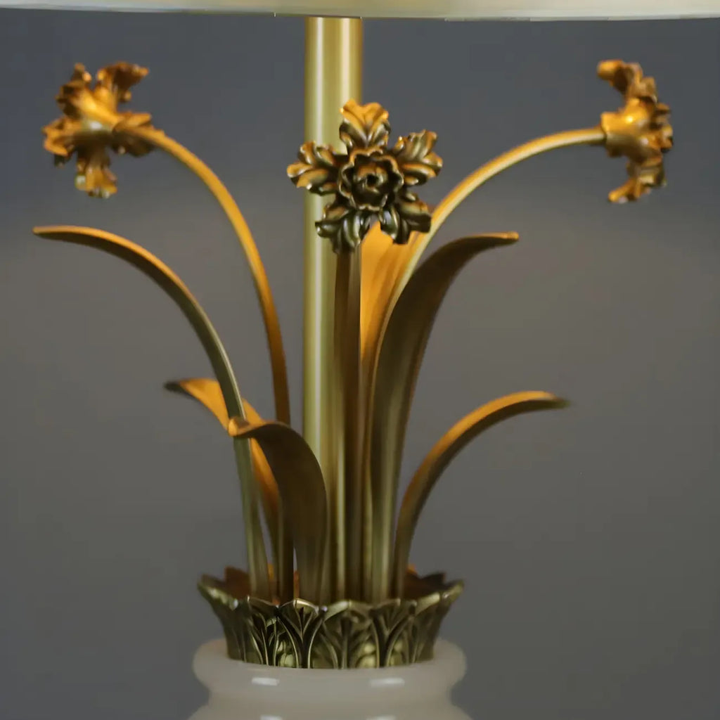 Classic Gold Geometric Table Lamp Plug In Electric for Bedroom