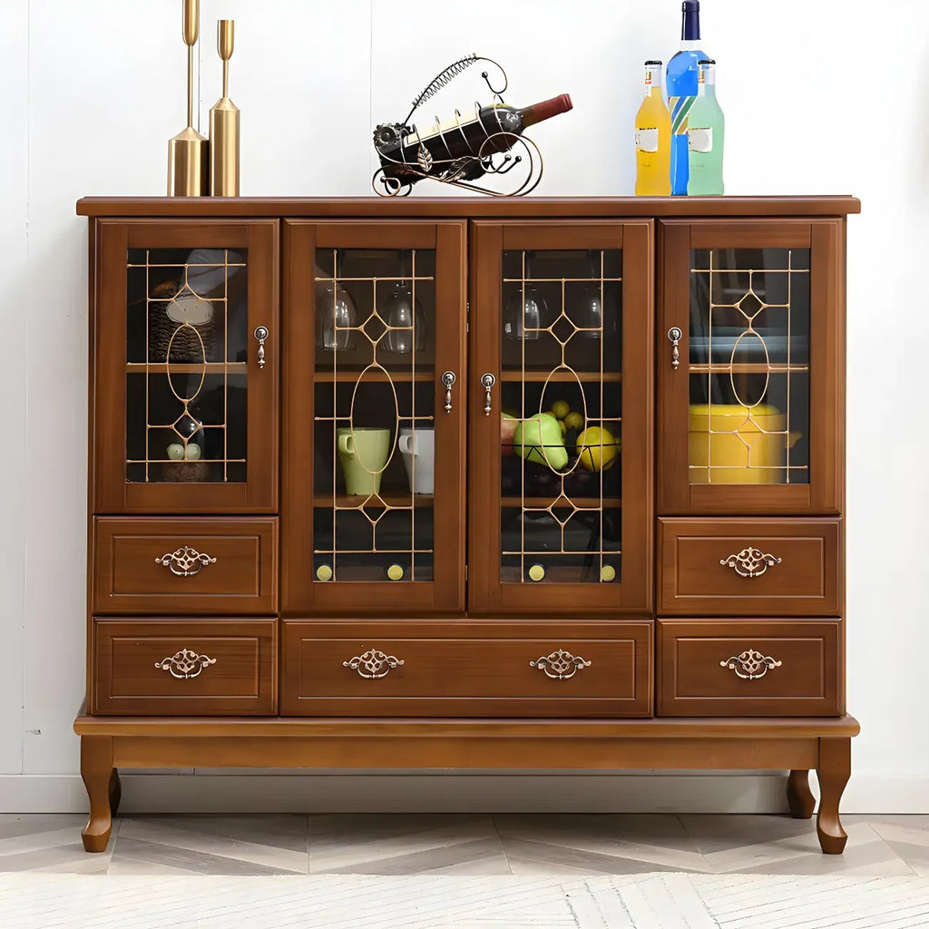 Adjustable Shelves White Solid Wood Storage Display Cabinet