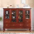 Adjustable Shelves White Solid Wood Storage Display Cabinet
