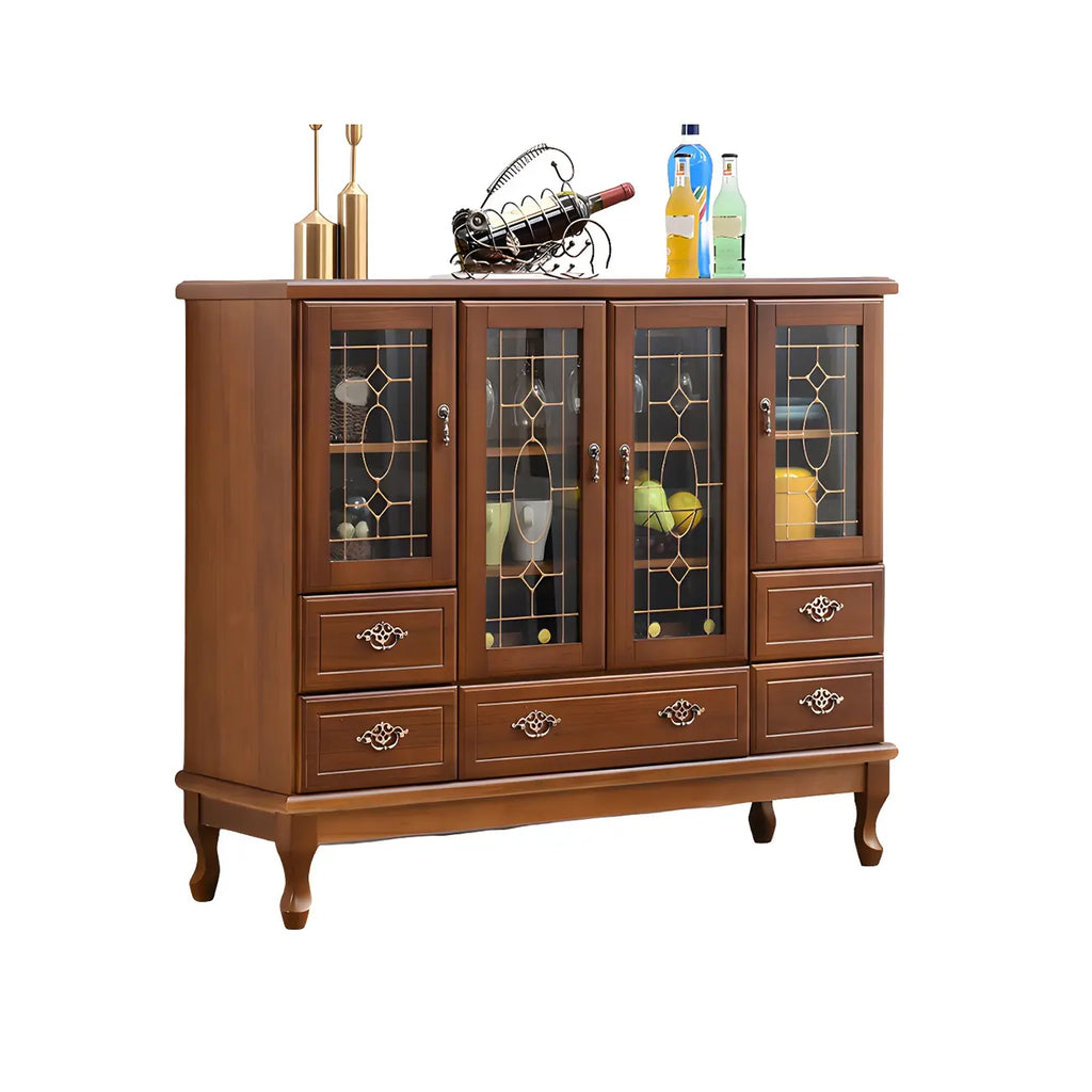 Adjustable Shelves White Solid Wood Storage Display Cabinet
