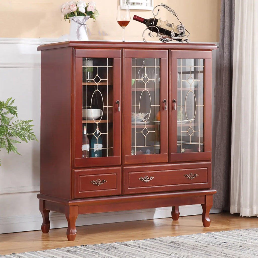 Adjustable Shelves White Solid Wood Storage Display Cabinet