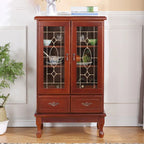 Adjustable Shelves White Solid Wood Storage Display Cabinet