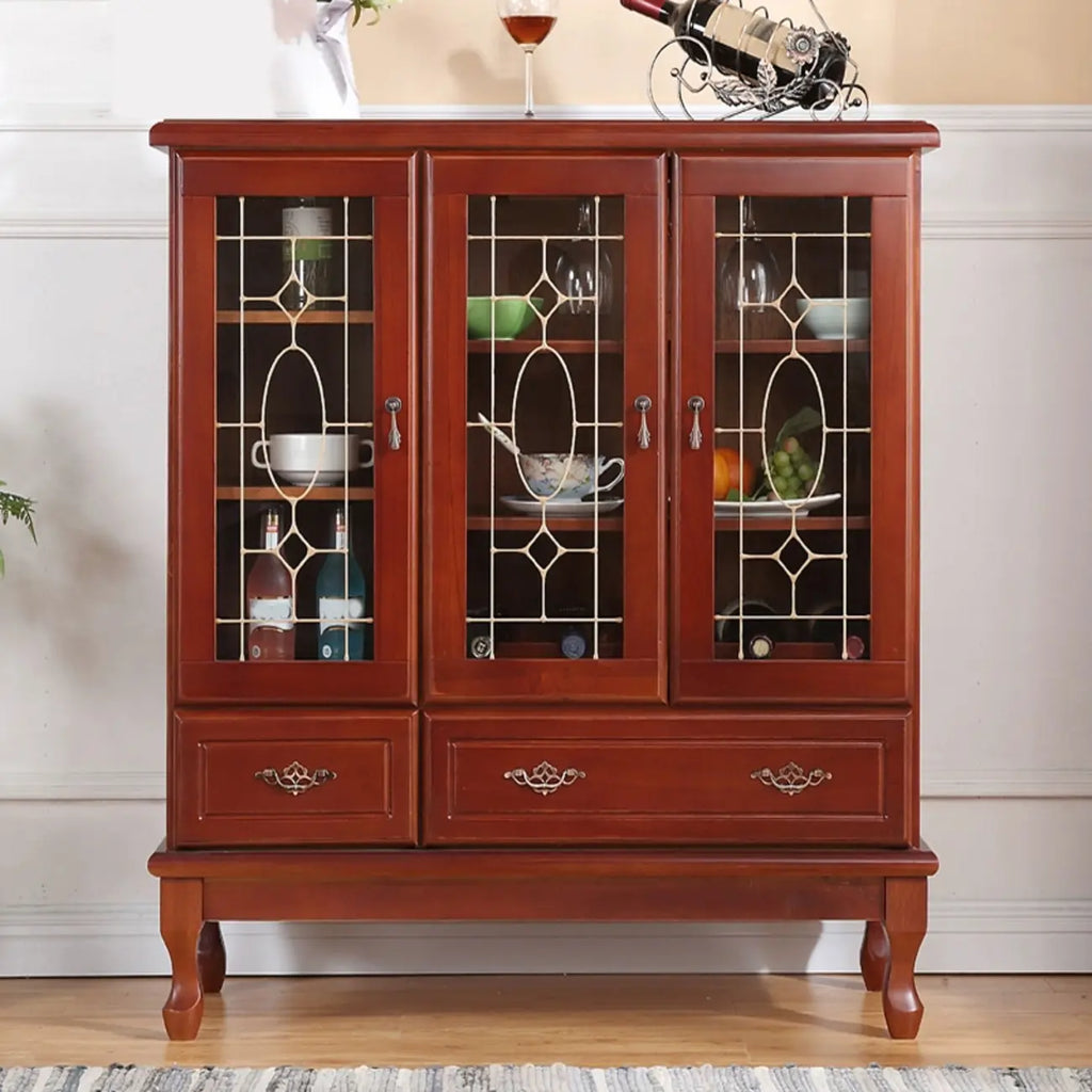 Adjustable Shelves White Solid Wood Storage Display Cabinet