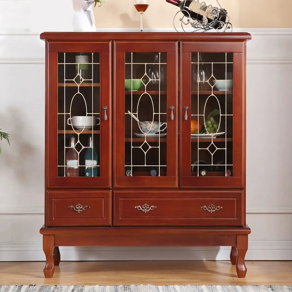 Adjustable Shelves White Solid Wood Storage Display Cabinet
