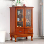 Adjustable Shelves White Solid Wood Storage Display Cabinet
