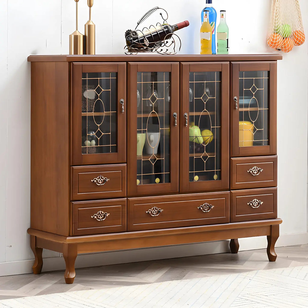 Adjustable Shelves White Solid Wood Storage Display Cabinet
