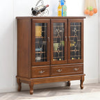 Adjustable Shelves White Solid Wood Storage Display Cabinet
