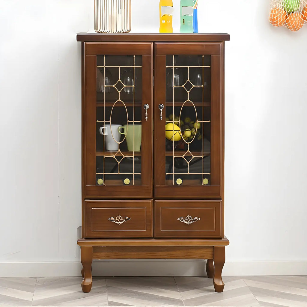 Adjustable Shelves White Solid Wood Storage Display Cabinet