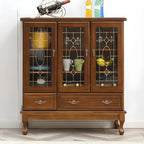 Adjustable Shelves White Solid Wood Storage Display Cabinet