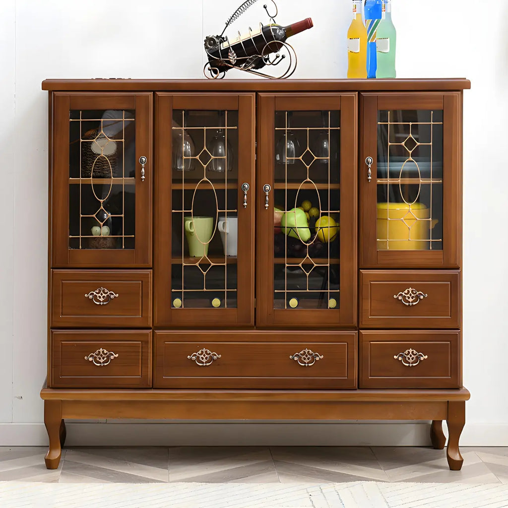 Adjustable Shelves White Solid Wood Storage Display Cabinet