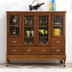 Adjustable Shelves White Solid Wood Storage Display Cabinet