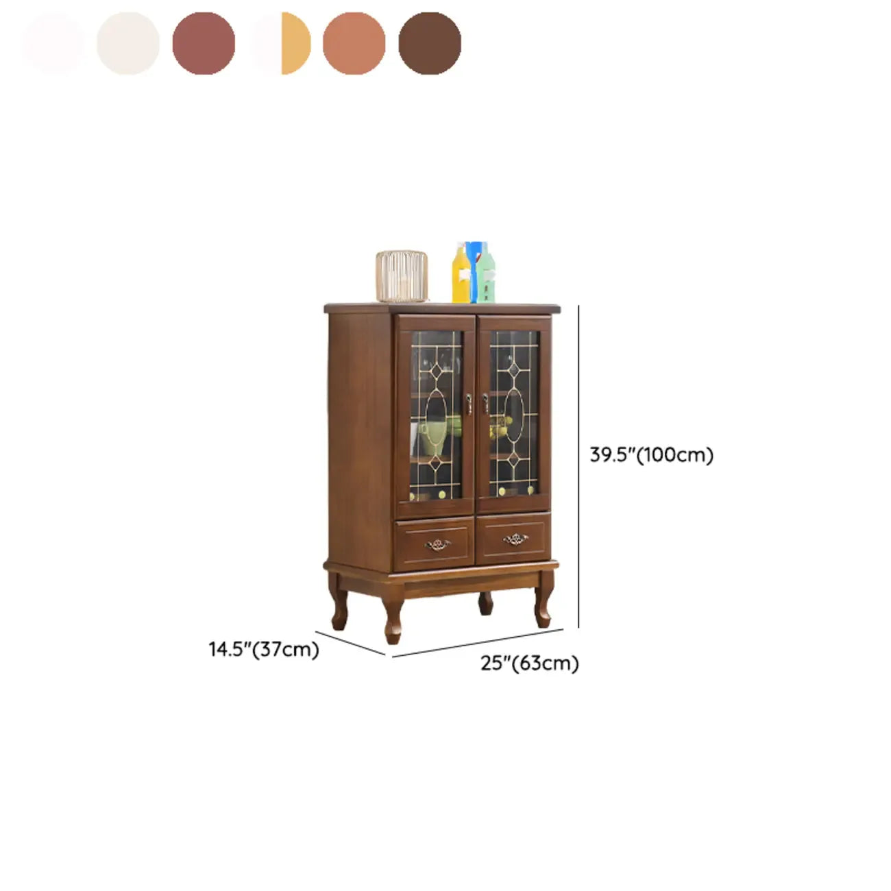 Adjustable Shelves White Solid Wood Storage Display Cabinet