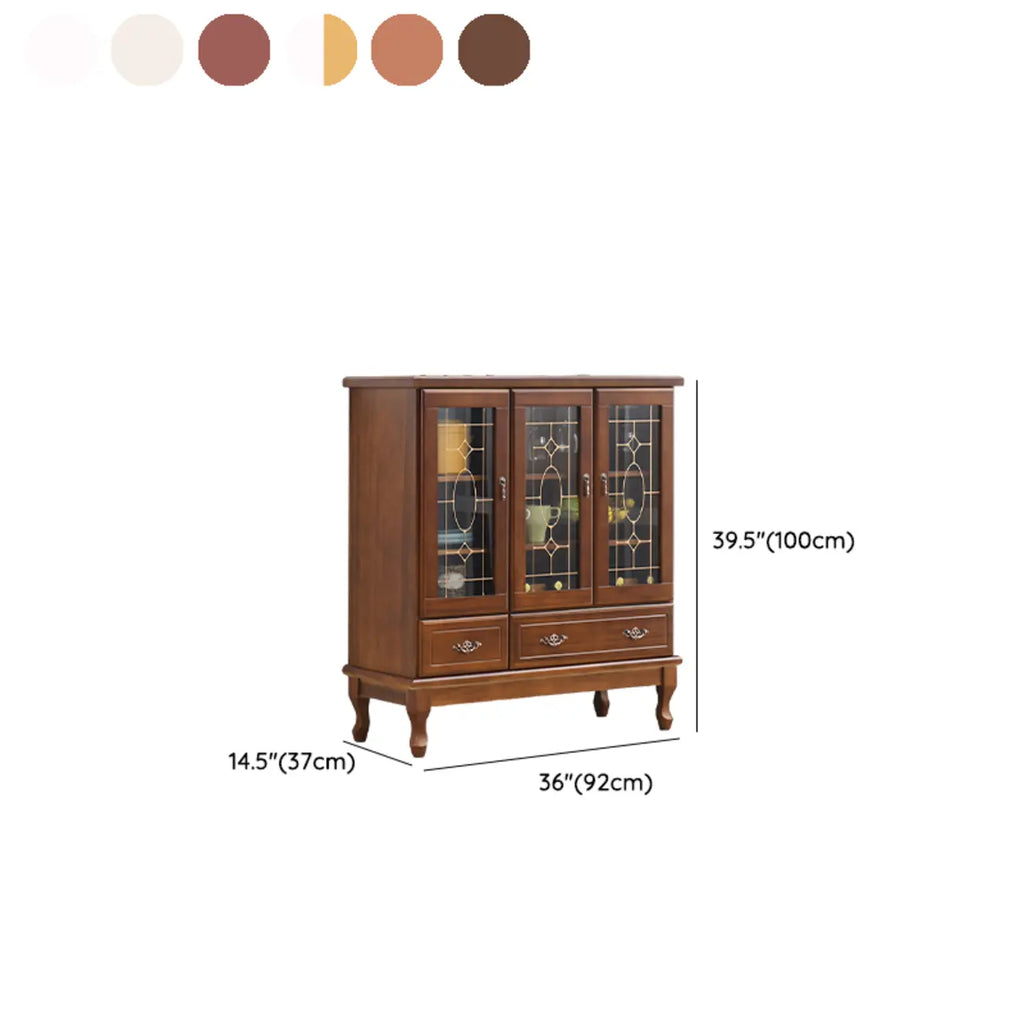 Adjustable Shelves White Solid Wood Storage Display Cabinet