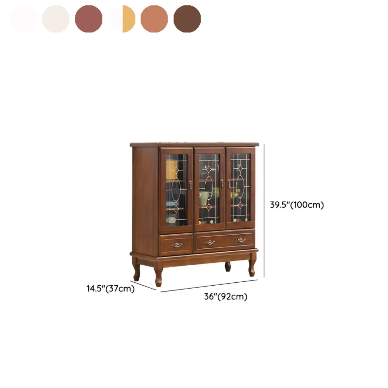 Adjustable Shelves White Solid Wood Storage Display Cabinet