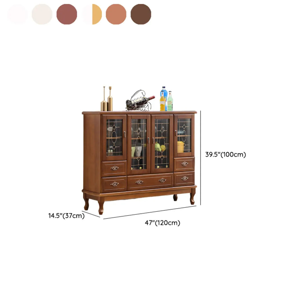Adjustable Shelves White Solid Wood Storage Display Cabinet