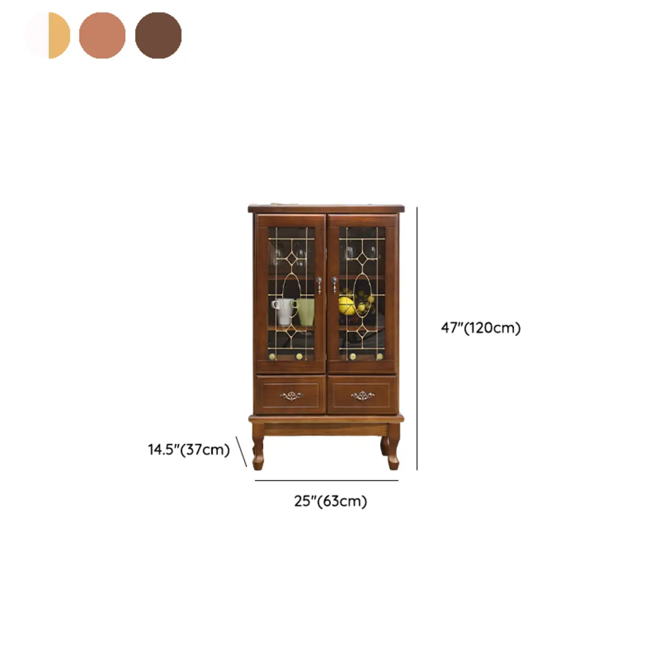 Adjustable Shelves White Solid Wood Storage Display Cabinet