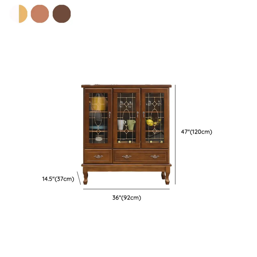 Adjustable Shelves White Solid Wood Storage Display Cabinet