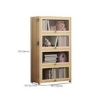 Classic Natural Wooden Display Cabinet with Acrylic Doors