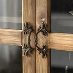 Elegant Arched Glass Doors White Wood China Cabinet