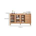 Adjustable Natural Wood Glass Sliding Door China Cabinet