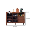 Adjustable Natural Wood Glass Sliding Door China Cabinet