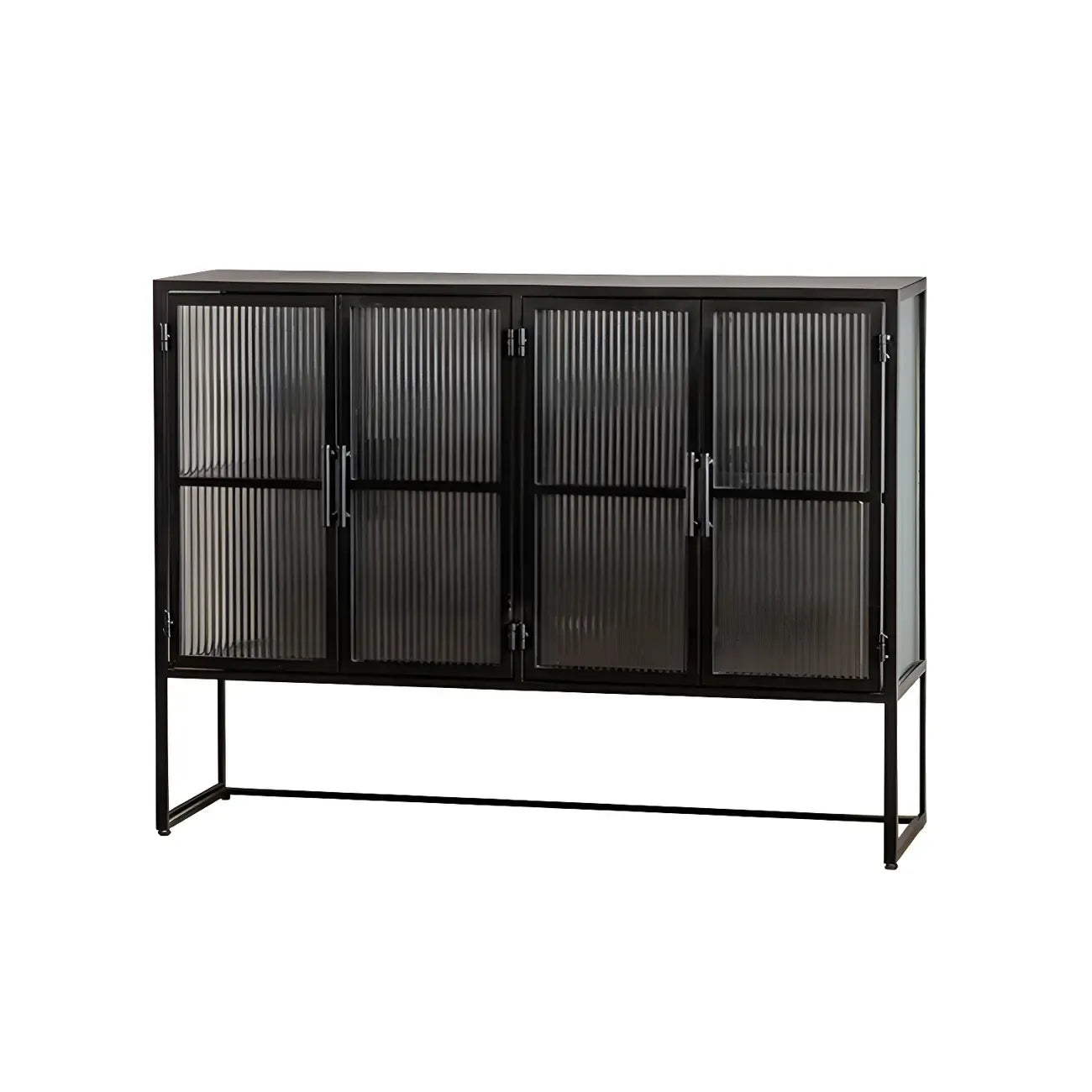 Contemporary Metal White Glass Door Display Cabinet