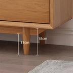 Cherry Wood Storage Hutch Cabinet with Glass Doors
